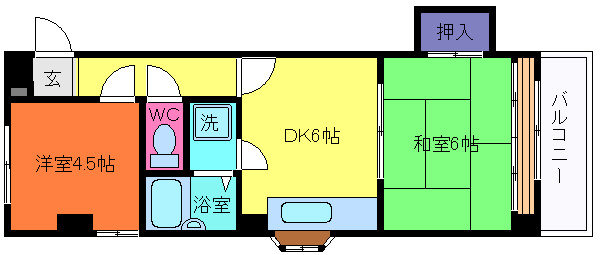神戸市灘区大石東町２丁目の賃貸マンションの間取り