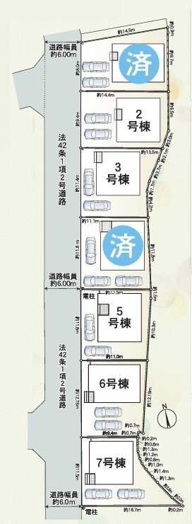 和歌山市新庄　第4期　新築一戸建ての区画図|全7区画