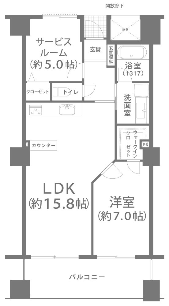 コア本町の間取り