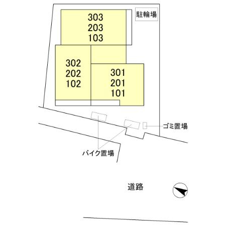 サザンクロス綱島Aの区画図