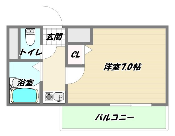 大阪市東淀川区西淡路１丁目の賃貸マンションの間取り