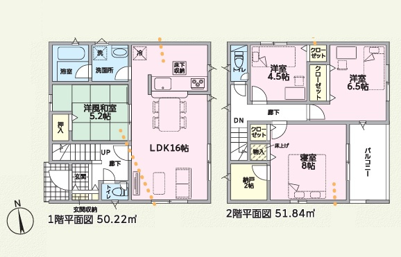 和歌山市新庄　第4期　新築一戸建ての間取り|7号地