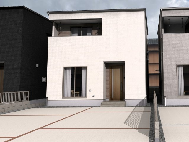 「WIC＆SCL完備」高知市百石町　新築建売13の外観|モダンなデザインの新築戸建て。駐車スペースも完備で、都会的な暮らしを叶えます。※写真はイメージ