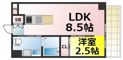 【間取り】 | アイボリーポワント難波WEST 仲介手数料無料