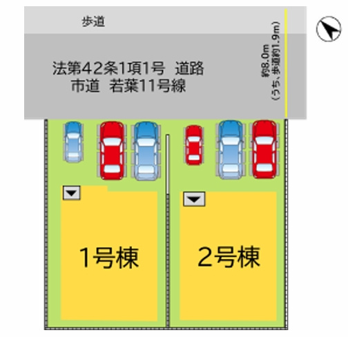 北九州市八幡西区若葉1丁目2期の区画図
