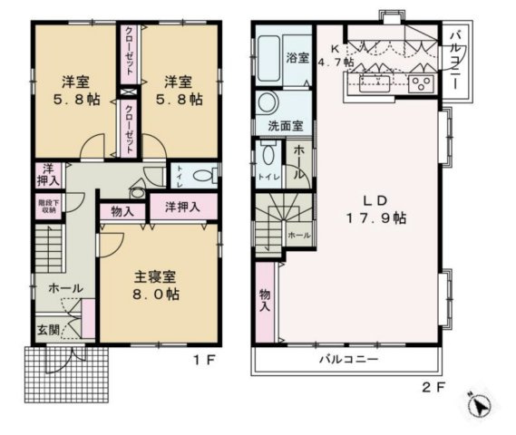 【間取り】 | 鶴ヶ島市藤金　中古戸建