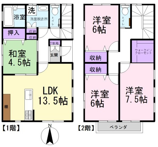 東松山市松本町１丁目　中古戸建の間取り