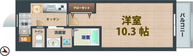 【間取り】 | AVENIR渋谷本町 | 1Kのお部屋です。