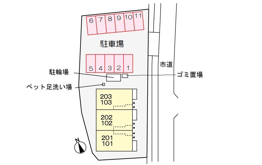 サンシティ　総社の駐車場