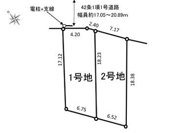【土地図】 | 開放感のある、閑静な住宅街に位置しています。陽の光をたっぷりと浴びながら気持ち良く生活が出来ます。夢のマイホーム、夢ではなく実現出来ます！見学・ご相談等、お気軽にご連絡下さい。