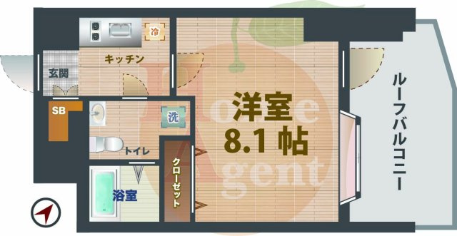 【間取り】 | メイクスデザイン上石神井 | 1Kのお部屋です。