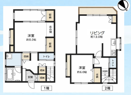 《仲介手数料半額》川越市砂新田6丁目　中古戸建の間取り