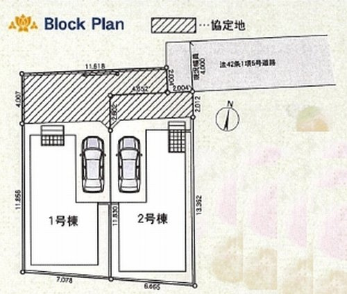 【仲介手数料０円】相模原市南区新戸第15　新築一戸建て　全2棟の区画図|相模原市南区新戸第15　新築一戸建て　全2棟