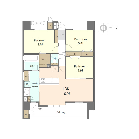 S-RESIDENCE愛宕SOUTHの間取り