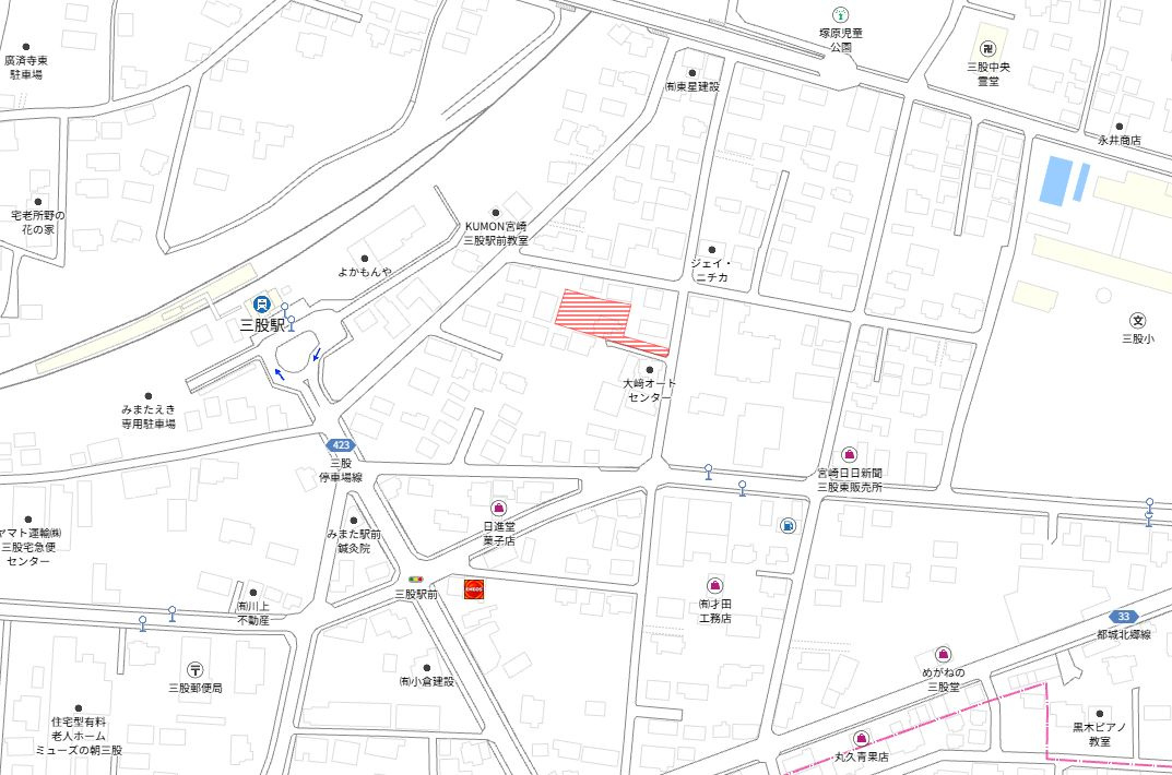 北諸県郡三股町大字樺山の売地の土地図