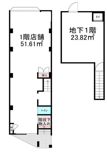 大阪市中央区北浜１丁目の店舗一部の間取り