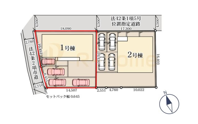 石岡市石岡4期　新築戸建て　1号棟の区画図|大きなお買い物だからこそ、メリット・デメリットを伝えさせて頂きます。
R-homeにお任せください♪
