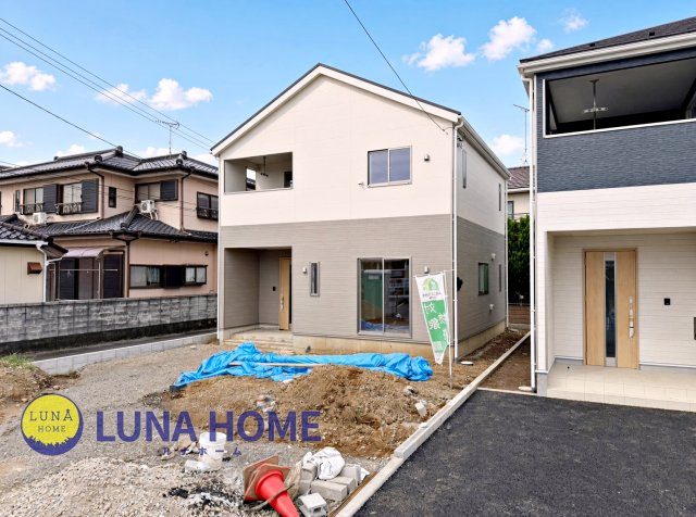 つくば市北条第3　新築戸建　1号棟の外観|ルナホームは、茨城県全域の物件を取扱っています♪きっとお客様の理想のマイホームが見つかります♪