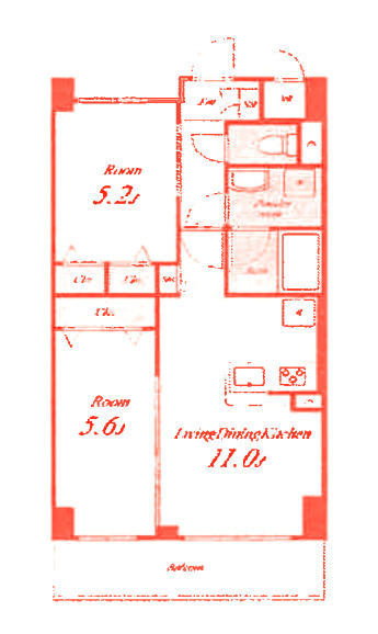 平塚市代官町の賃貸マンションの間取り|洗面台とトイレが別の空間になります♪