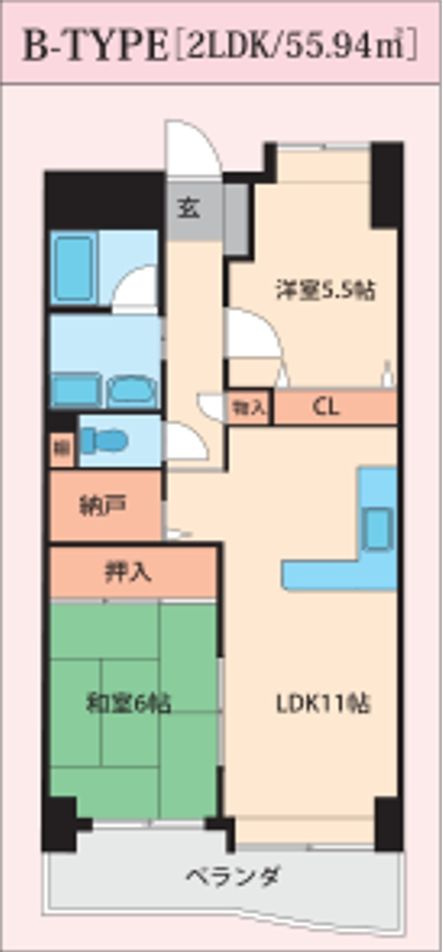 パークレーン六ツ門の間取り|使い勝手の良い間取りです♪