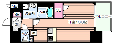 【間取り】 | プレサンス新町ウィズ　ジョイ