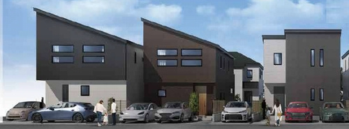 【仲介手数料０円】相模原市緑区東橋本4丁目　新築一戸建て　3号棟　全9棟の外観パース|相模原市緑区東橋本4丁目　新築一戸建て　3号棟　全9棟