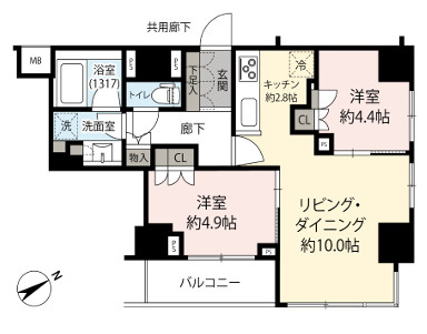Brilliaブリリア日本橋茅場町の間取り