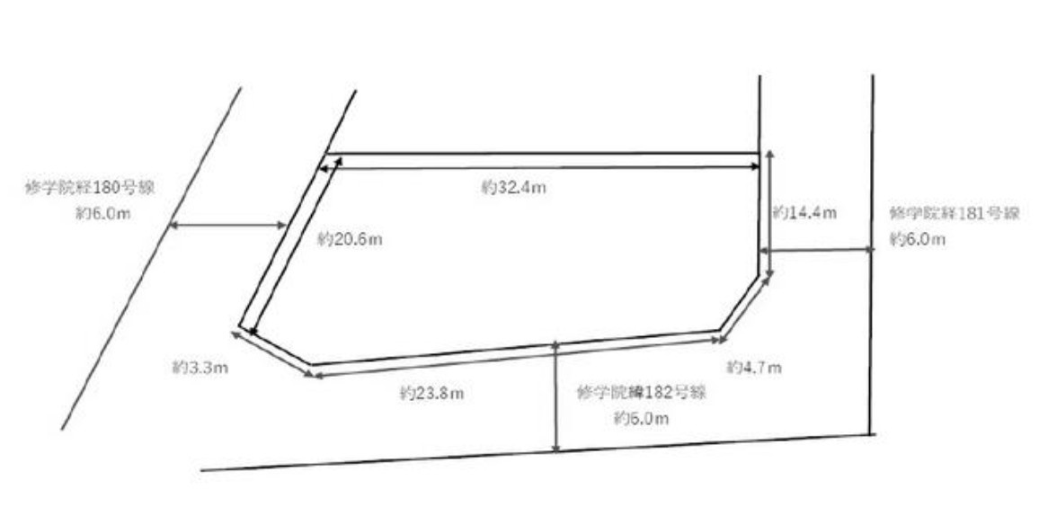 修学院檜峠町　新築戸建用土地の土地図