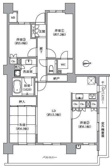 ザ・ステージオパークフロントタワーの間取り
