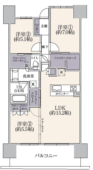 オーベルグランディオ品川勝島の間取り