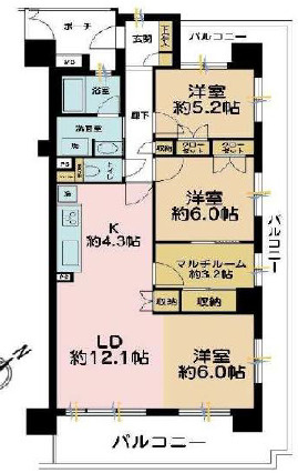 コスモ平井ロイヤルフォルムの間取り