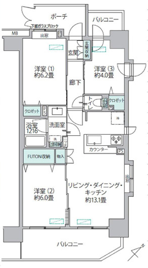 コスモ向島シティフォルムの間取り