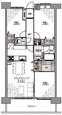 コスモ住吉扇橋の間取り