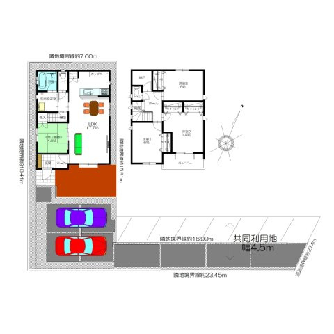 【トーヨーホーム売主/建築予定】守山区上志段味184街区 Ｃ分譲の間取り|LDK+洋室(畳敷)+洋室1・2・3+WIC