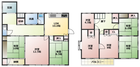 小牧市東田中貸家の間取り