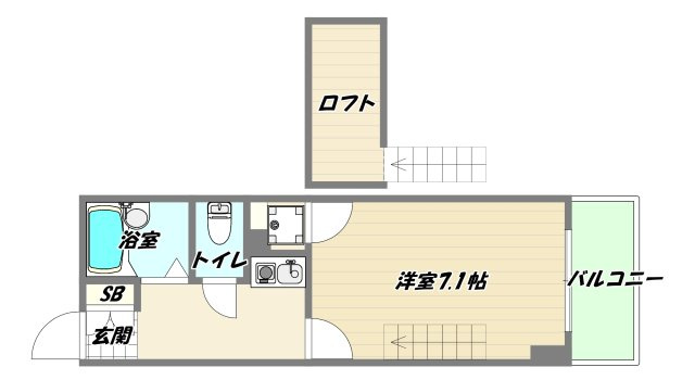 大阪市淀川区西中島６丁目の賃貸マンションの間取り