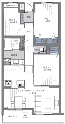 西日暮里パークホームズの間取り