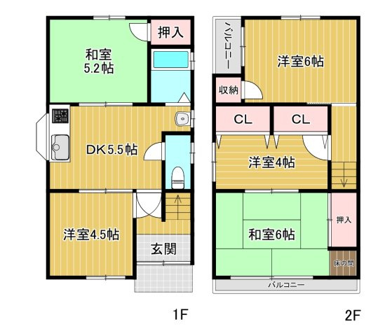 堺市西区北条町2丁　中古戸建の間取り