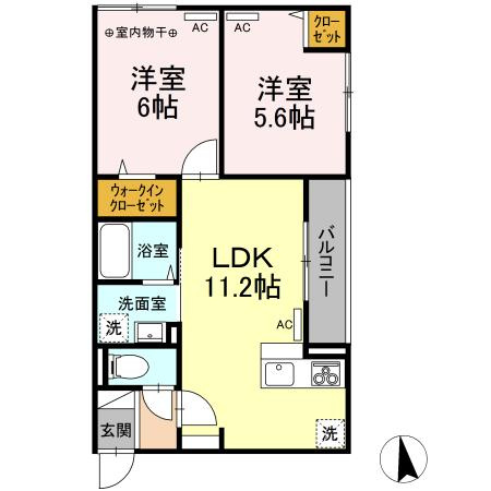 【間取り】 | Ｄフラット台町