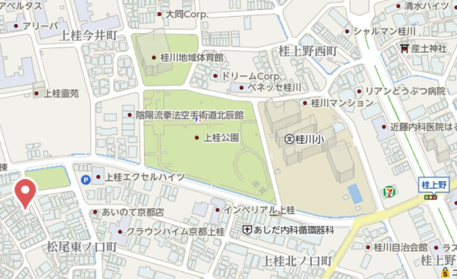 京都市西京区松尾東ノ口町　建築条件なし土地の地図
