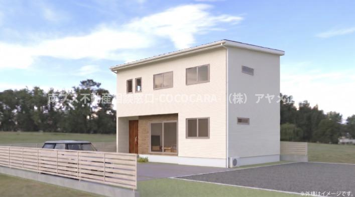 甲府市小瀬町の新築一戸建の外観パース|外構はイメージです
