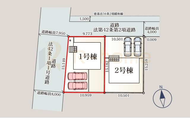 古河市宮前町第10　新築戸建て　1号棟の区画図|大きなお買い物だからこそ、メリット・デメリットを伝えさせて頂きます。
R-homeにお任せください♪