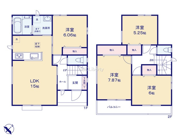 つくば市鹿島台　新築戸建　A号棟の間取り