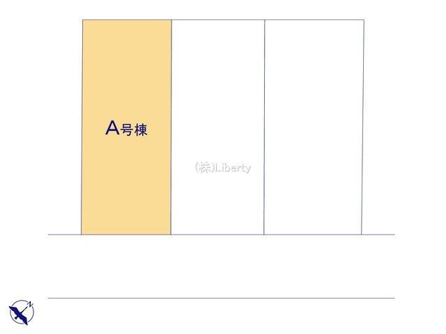 つくば市鹿島台　新築戸建　A号棟の区画図