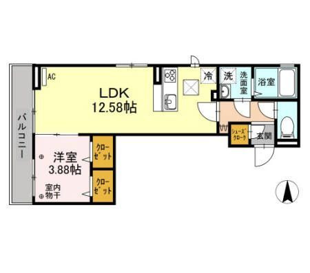 D-room 天神の間取り