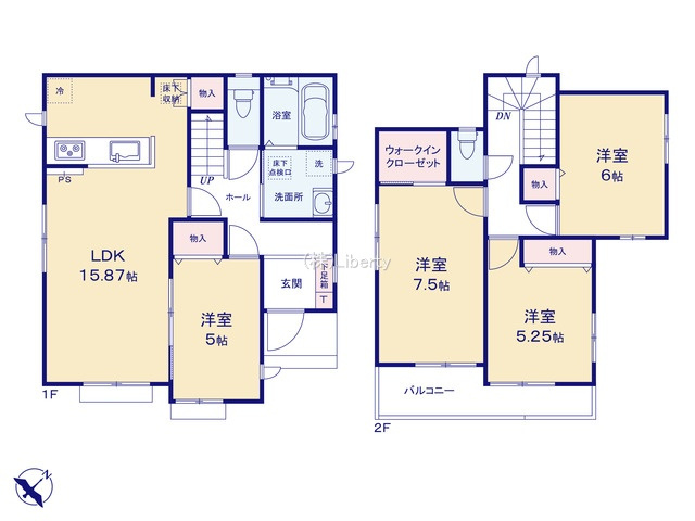 つくば市鹿島台　新築戸建　B号棟の間取り