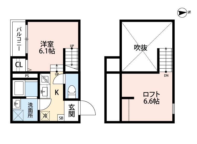 T.A坪井5丁目B棟の間取り