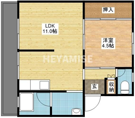 ビレッジハウス福田本町1号棟の間取り