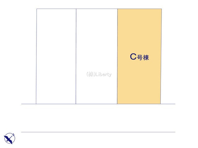 つくば市鹿島台　新築戸建　C号棟の区画図
