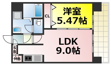 【間取り】 | SK RESIDENCESなんば桜川EAST 仲介手数料無料
